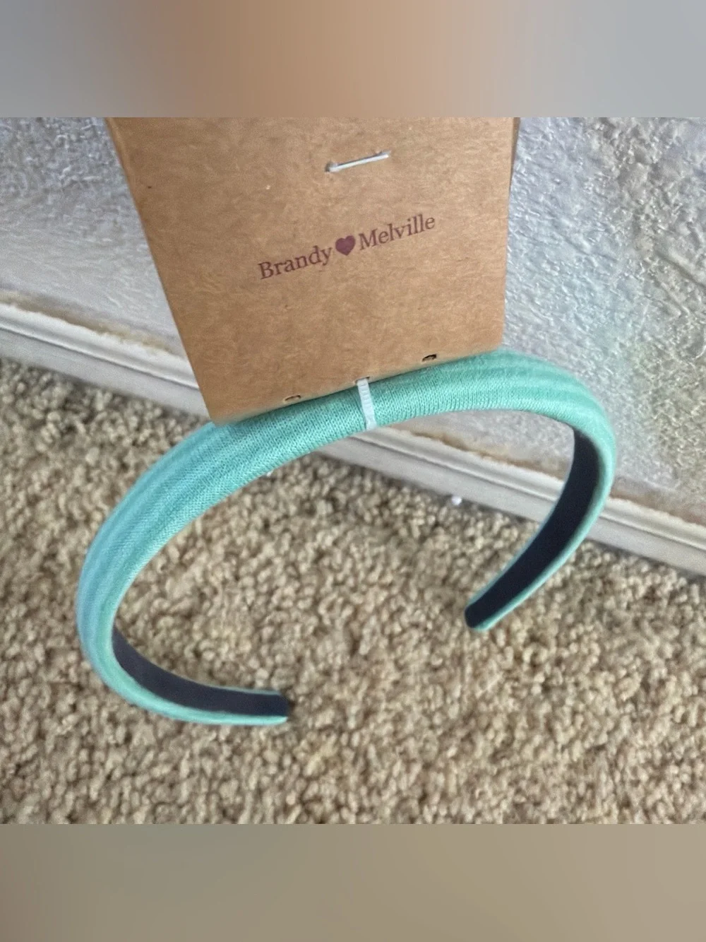 Brandy Melville seafoam teal striped Headband